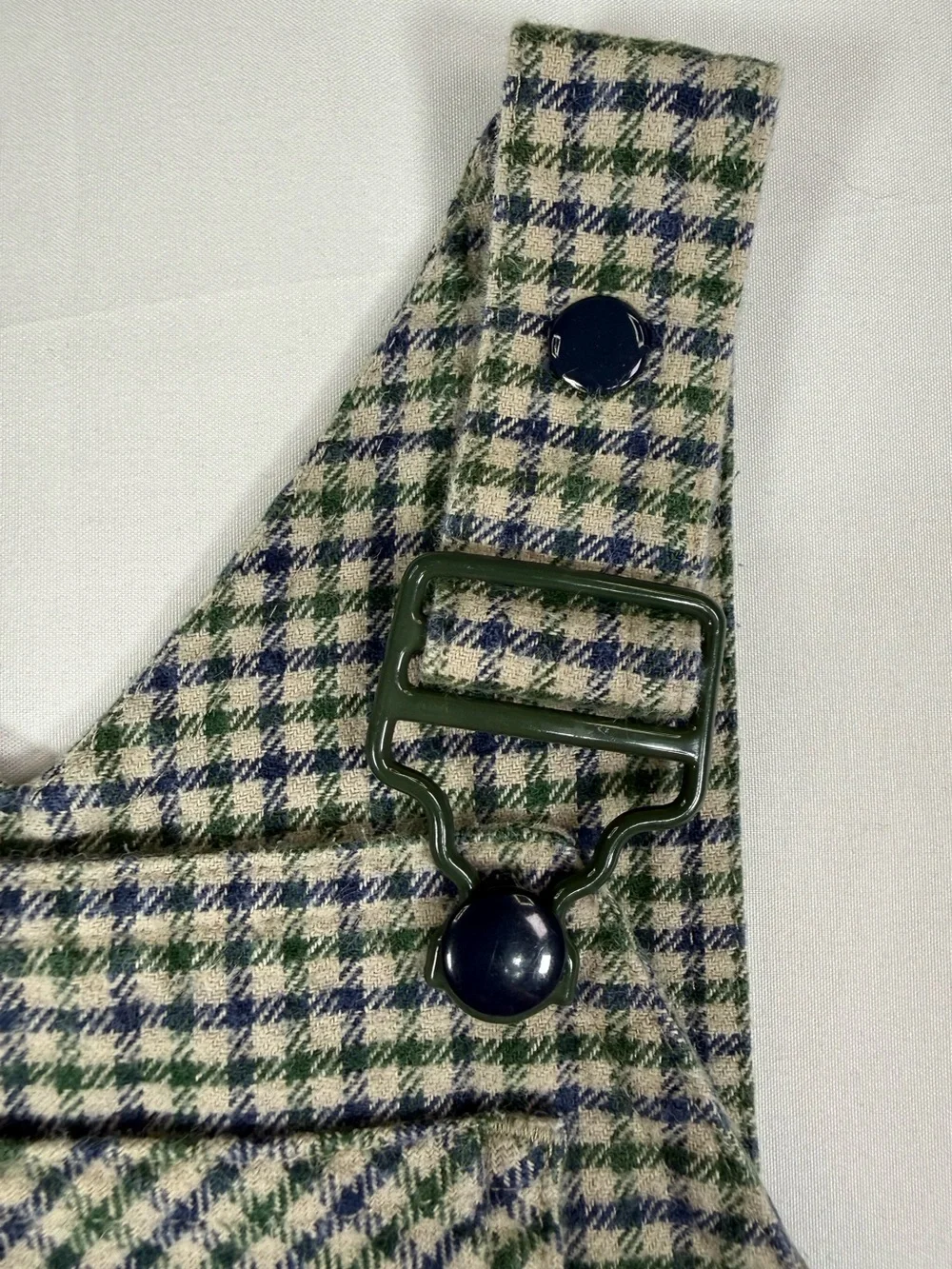 VINTAGE GYMBOREE Boys Plaid Flannel Overalls XS 12-18m 90s Cottagecore Classic
